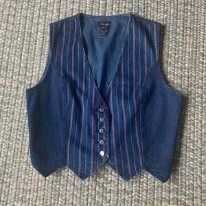 Vintage Blaze Denim Blue Western Style Vest Size Medium